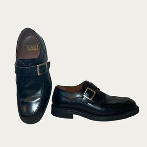 Nunn Bush Men’s Black Leather Loafers with Buckle Detail Size 10M